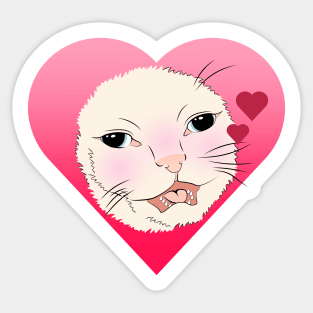 I Love Cats Pink Hearts Sticker